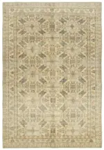 Kayseri Eskitme Bej Pamuk Üzerine Yün El Dokuma Halı-198x286