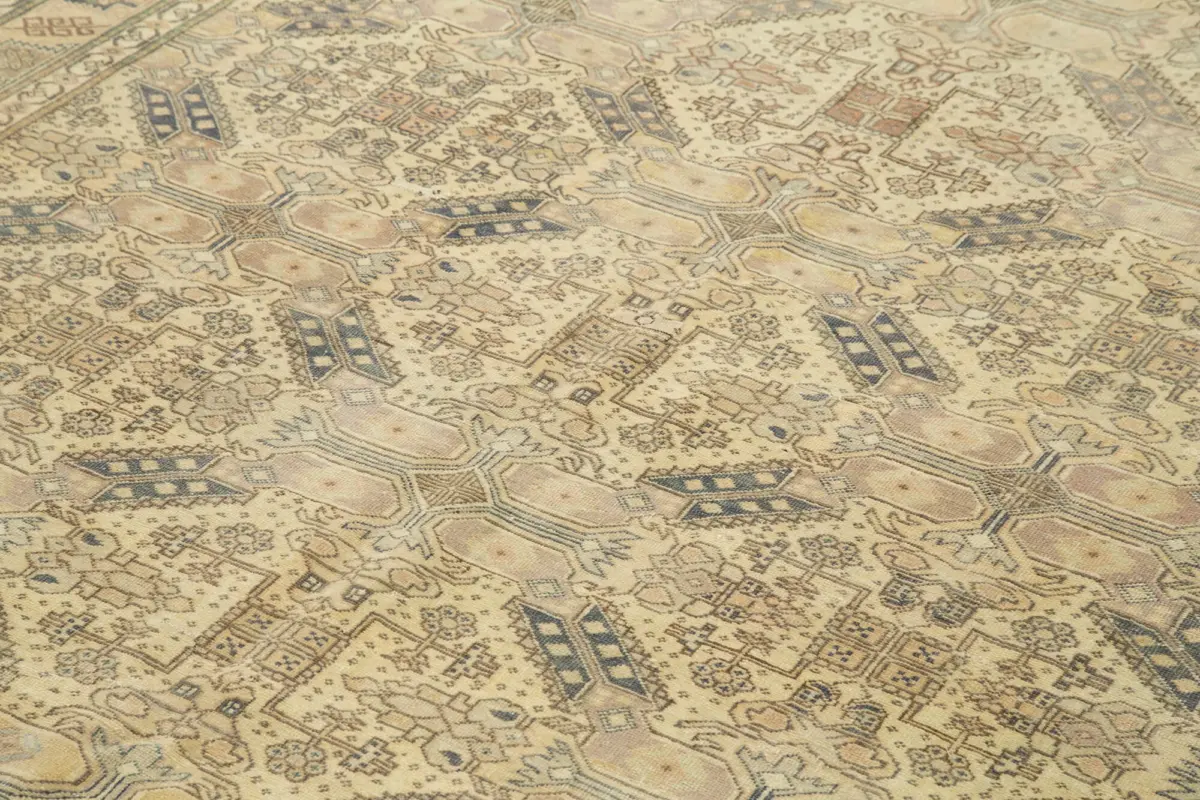 Kayseri Eskitme Bej Pamuk Üzerine Yün El Dokuma Halı-198x286 - Görsel 5