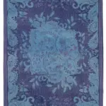 Needlepoint Mavi Pamuk Üzerine Yün El Dokuma Halı-308x446