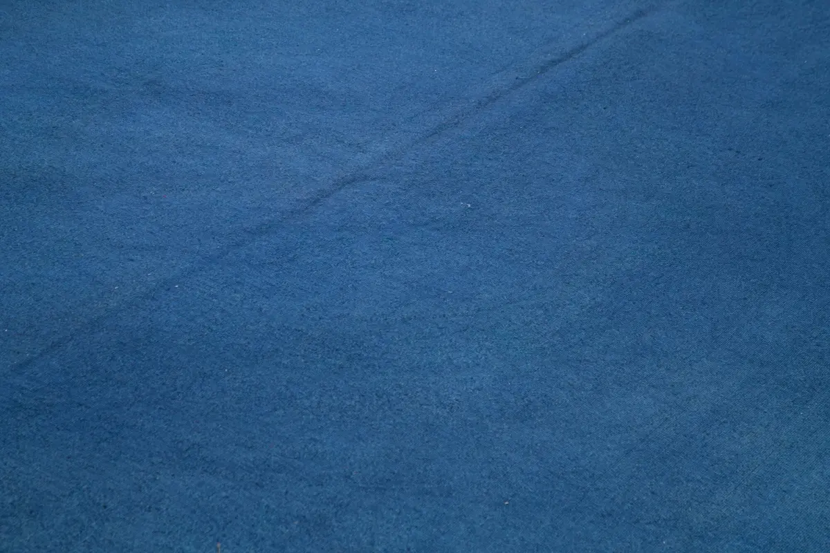 Needlepoint Mavi Pamuk Üzerine Yün El Dokuma Halı-281x392 - Görsel 5