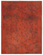 Needlepoint Kırmızı Pamuk Üzerine Yün El Dokuma Halı-278x358