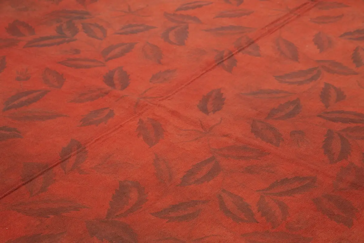 Needlepoint Kırmızı Pamuk Üzerine Yün El Dokuma Halı-278x358 - Görsel 5