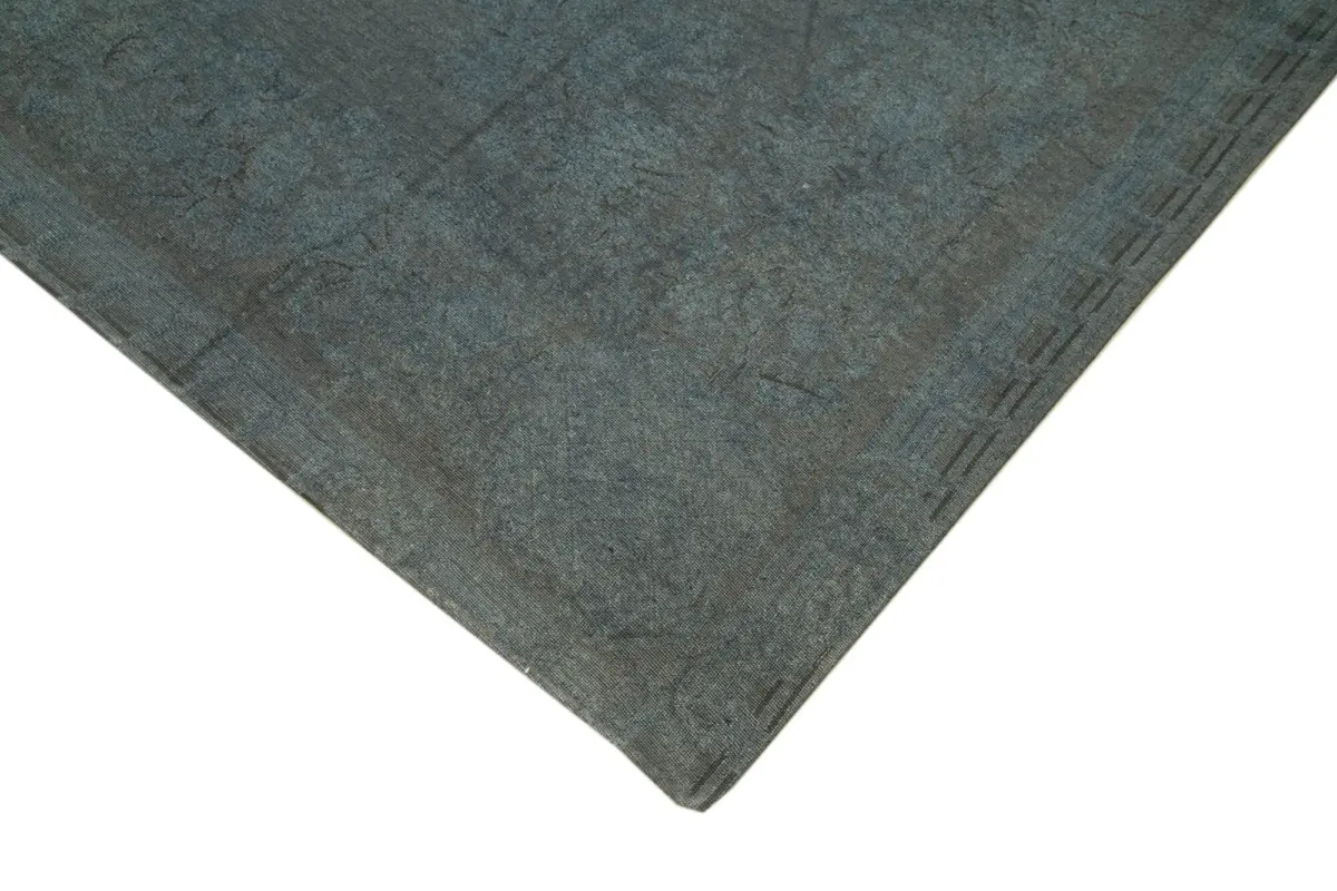 Needlepoint Gri Pamuk Üzerine Yün El Dokuma Halı-274x379 - Görsel 4