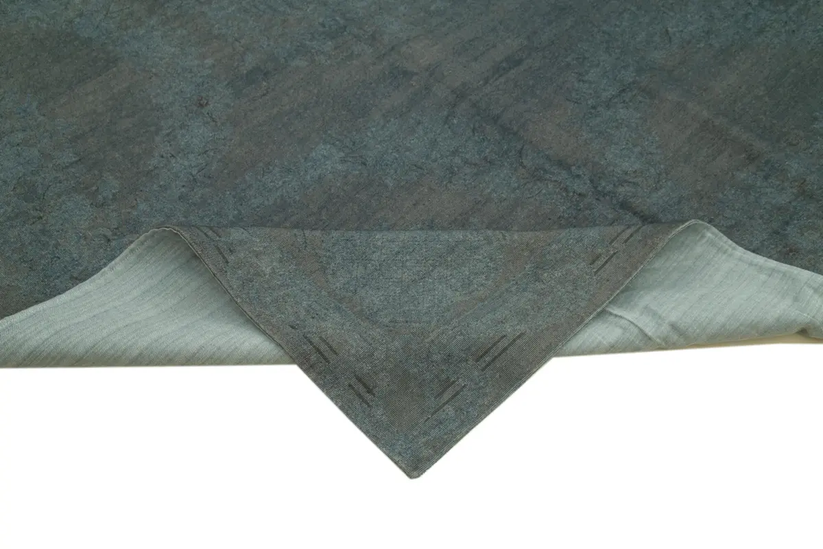 Needlepoint Gri Pamuk Üzerine Yün El Dokuma Halı-274x379 - Görsel 6