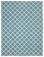 Nepal Mavi Pamuk Üzerine Yün El Dokuma Halı-274x366