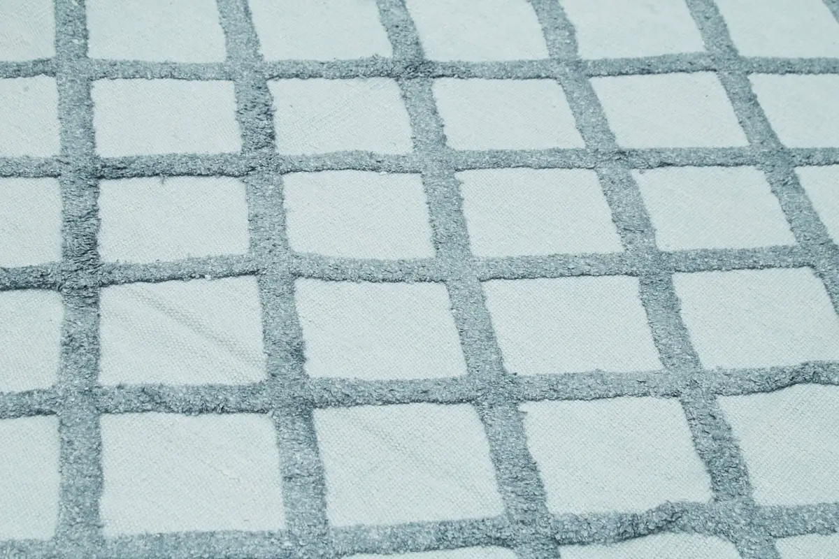 Nepal Mavi Pamuk Üzerine Yün El Dokuma Halı-274x366 - Görsel 5