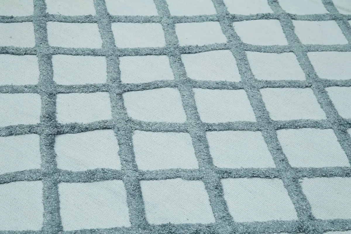 Nepal Mavi Pamuk Üzerine Yün El Dokuma Halı-274x366 - Görsel 5