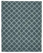 Nepal Mavi Pamuk Üzerine Yün El Dokuma Halı-262x305