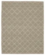 Nepal Kahverengi Pamuk Üzerine Yün El Dokuma Halı-244x305