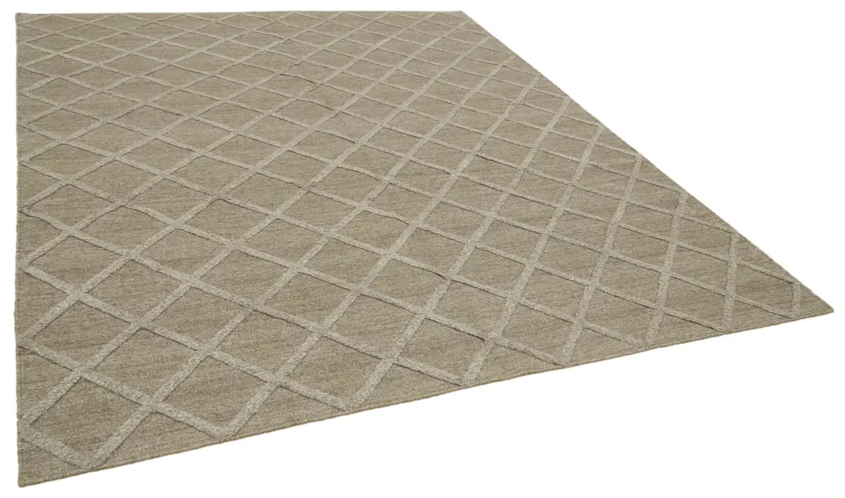 Nepal Kahverengi Pamuk Üzerine Yün El Dokuma Halı-244x305 - Görsel 2