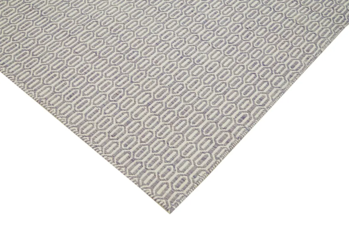 Nepal Mor Pamuk Üzerine Yün El Dokuma Halı-246x305 - Görsel 4