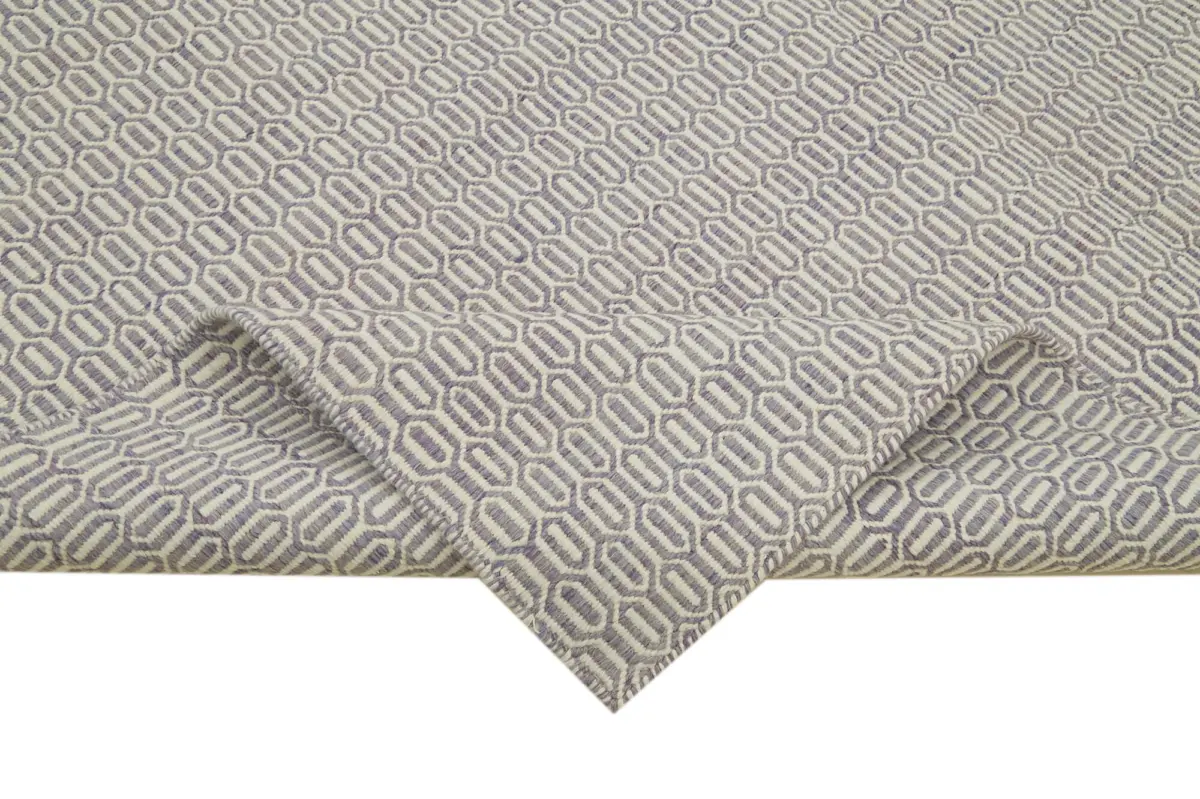 Nepal Mor Pamuk Üzerine Yün El Dokuma Halı-246x305 - Görsel 6