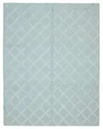 Nepal Mavi Pamuk Üzerine Yün El Dokuma Halı-246x305