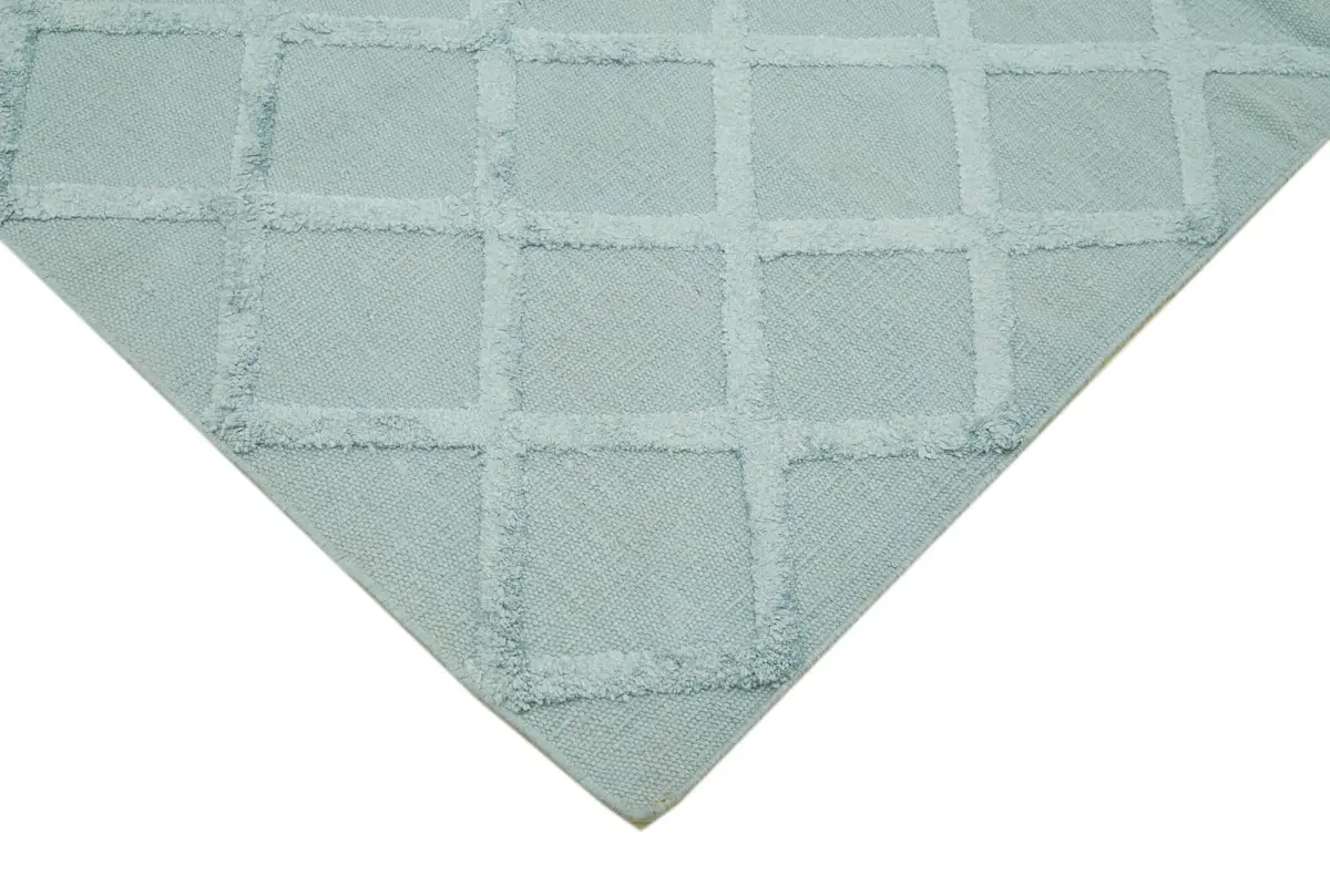 Nepal Mavi Pamuk Üzerine Yün El Dokuma Halı-246x305 - Görsel 4