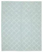 Nepal Mavi Pamuk Üzerine Yün El Dokuma Halı-246x305