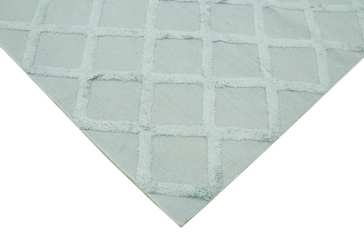 Nepal Mavi Pamuk Üzerine Yün El Dokuma Halı-246x305 - Görsel 4