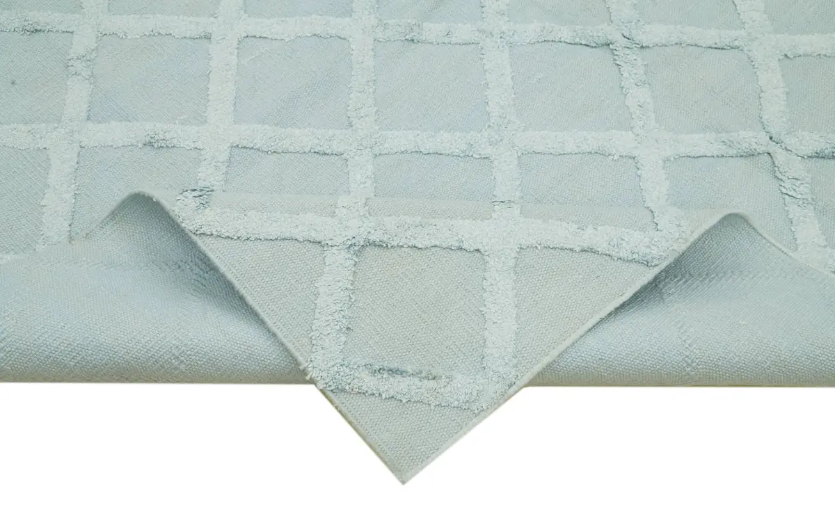 Nepal Mavi Pamuk Üzerine Yün El Dokuma Halı-246x305 - Görsel 6