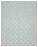 Nepal Mavi Pamuk Üzerine Yün El Dokuma Halı-246x305