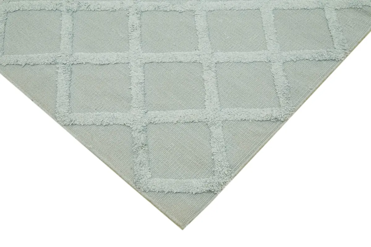 Nepal Mavi Pamuk Üzerine Yün El Dokuma Halı-246x305 - Görsel 4