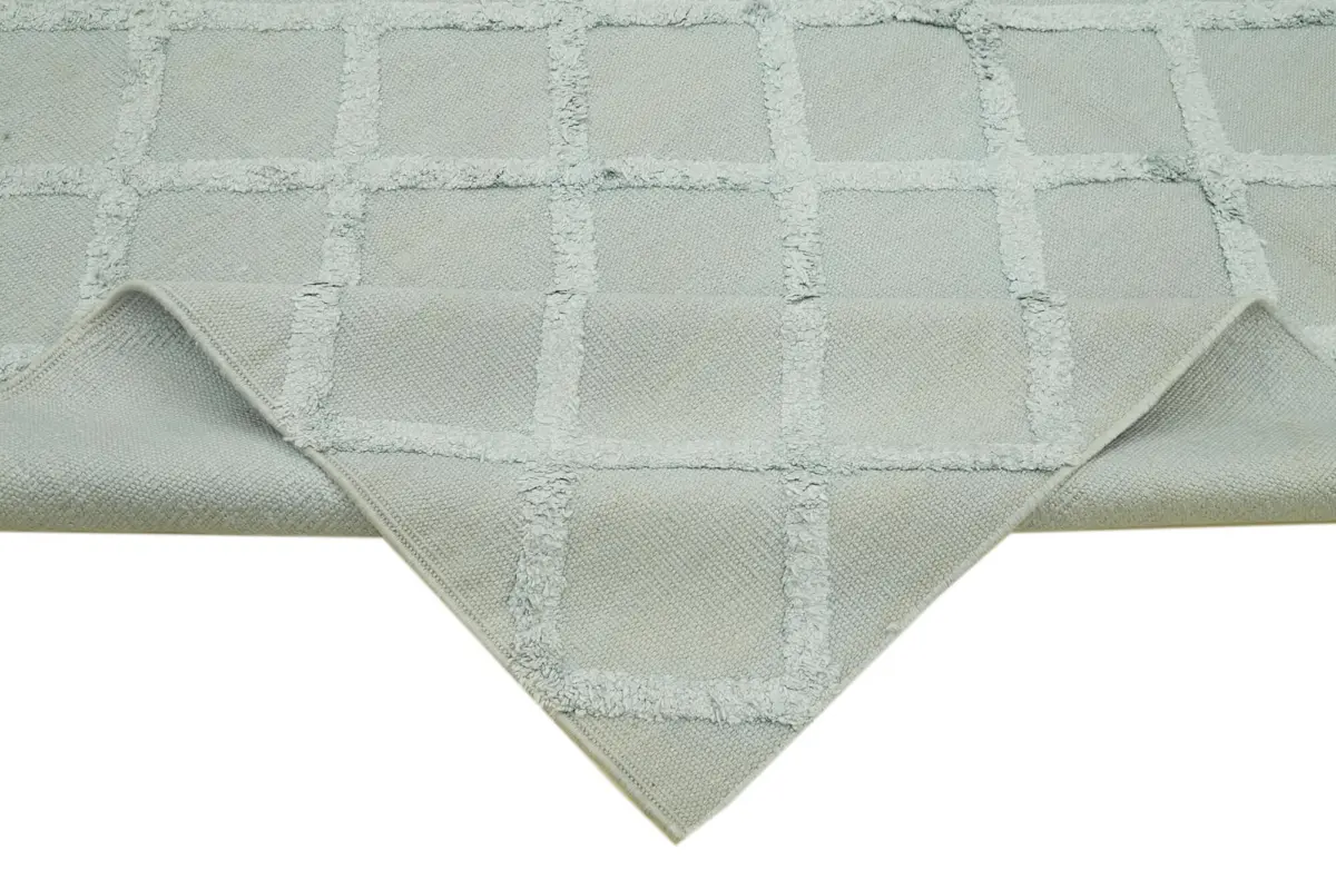 Nepal Mavi Pamuk Üzerine Yün El Dokuma Halı-246x305 - Görsel 6