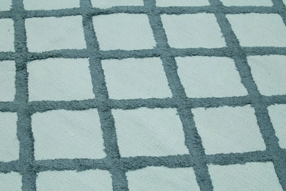 Nepal Mavi Pamuk Üzerine Yün El Dokuma Halı-246x305 - Görsel 5