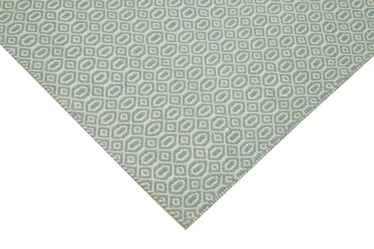 Nepal Mavi Pamuk Üzerine Yün El Dokuma Halı-246x305 - Görsel 4