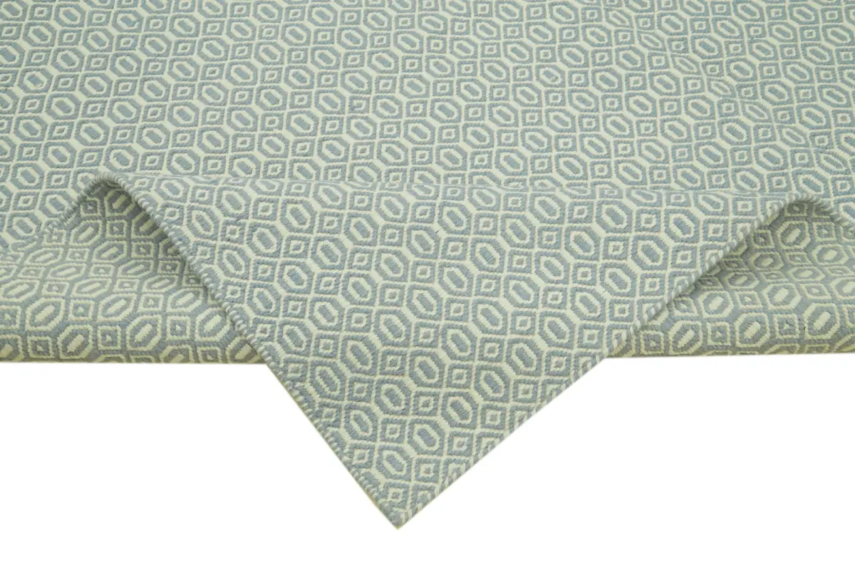 Nepal Mavi Pamuk Üzerine Yün El Dokuma Halı-246x305 - Görsel 6