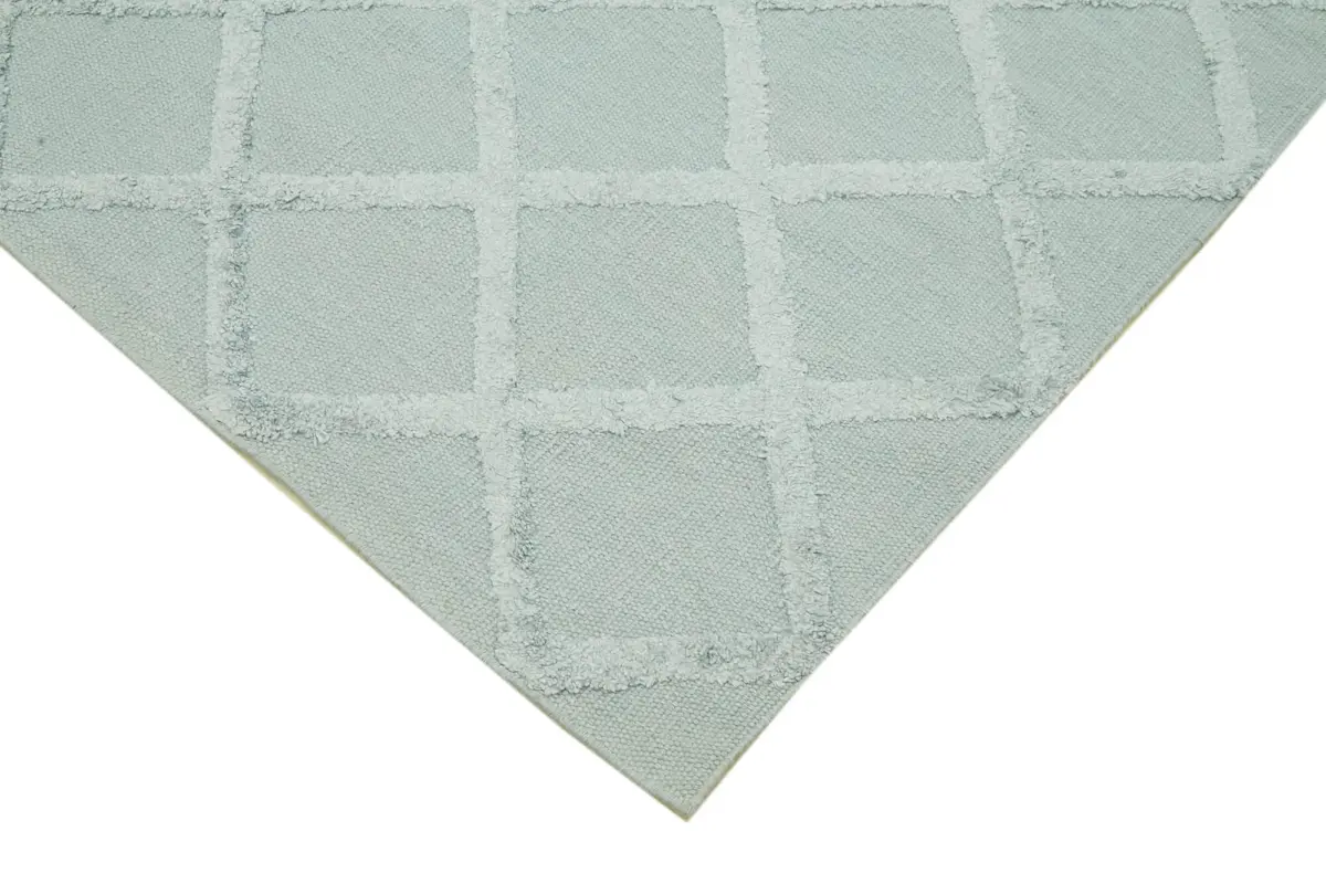 Nepal Mavi Pamuk Üzerine Yün El Dokuma Halı-246x305 - Görsel 4