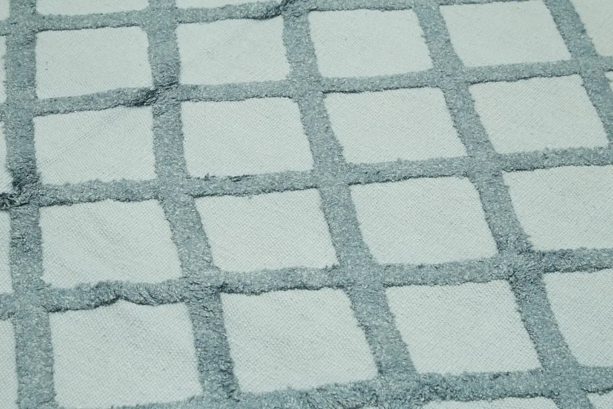 Nepal Mavi Pamuk Üzerine Yün El Dokuma Halı-246x305 - Görsel 5