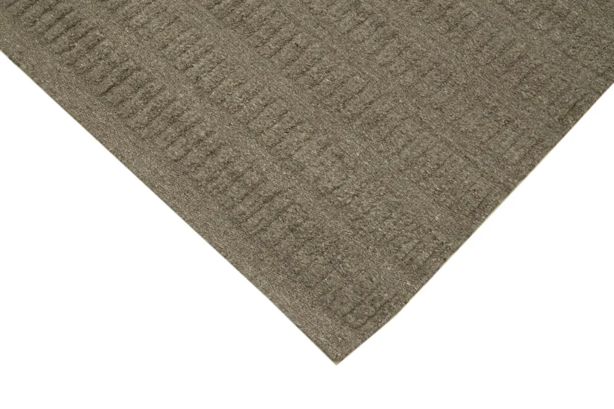 Nepal Kahverengi Pamuk Üzerine Yün El Dokuma Halı-246x305 - Görsel 4