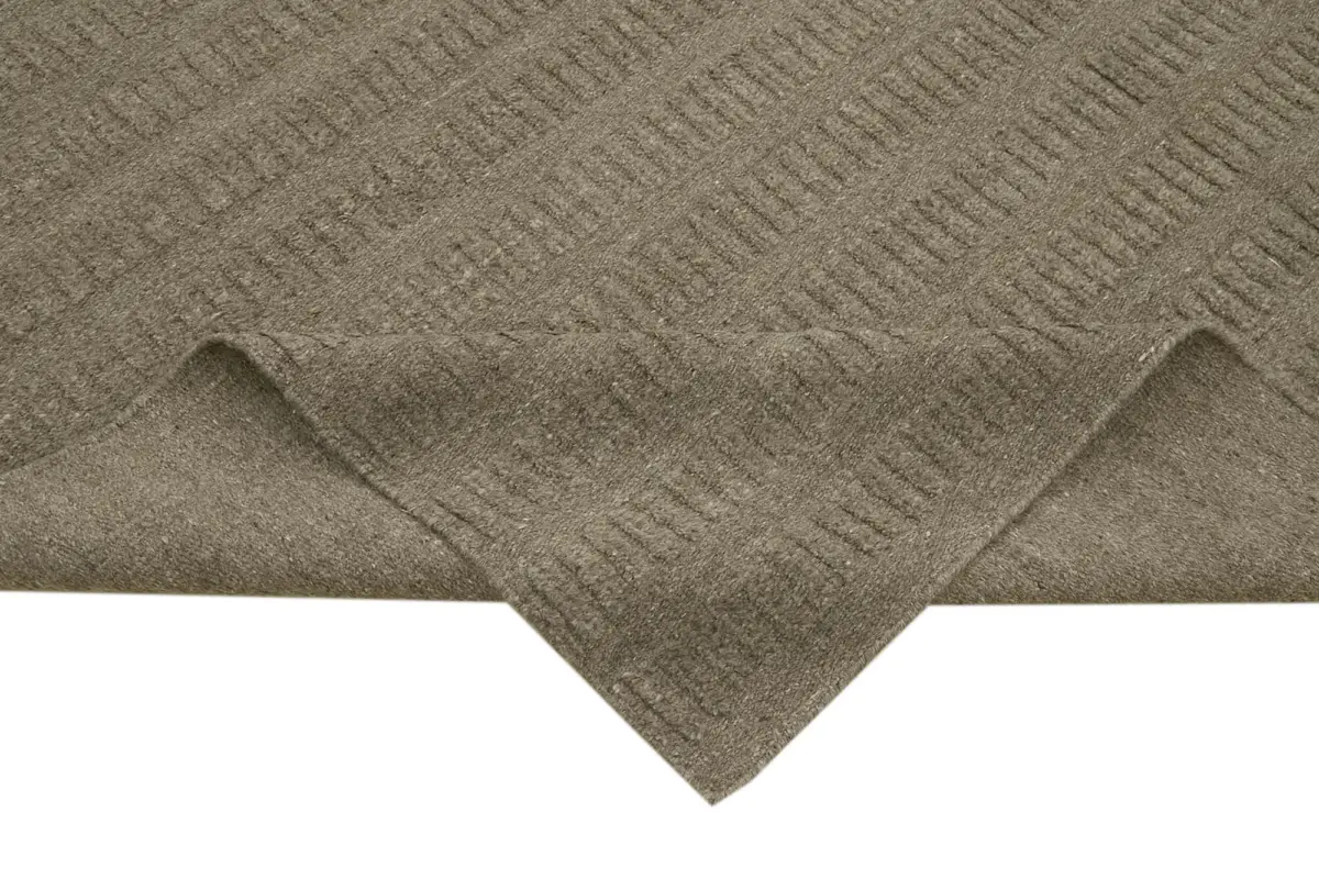 Nepal Kahverengi Pamuk Üzerine Yün El Dokuma Halı-246x305 - Görsel 6