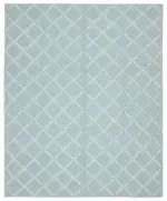 Nepal Mavi Pamuk Üzerine Yün El Dokuma Halı-246x305