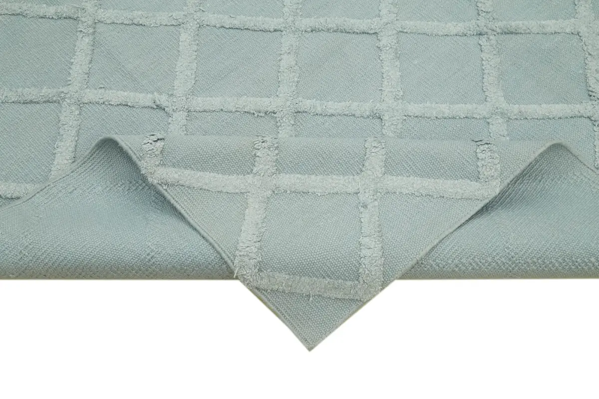 Nepal Mavi Pamuk Üzerine Yün El Dokuma Halı-246x305 - Görsel 6