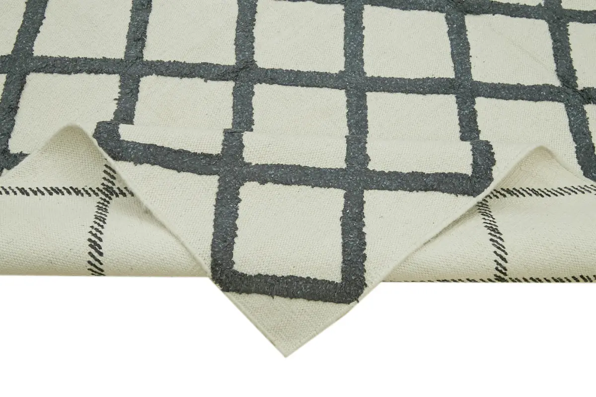 Nepal Bej Pamuk Üzerine Yün El Dokuma Halı-246x305 - Görsel 6