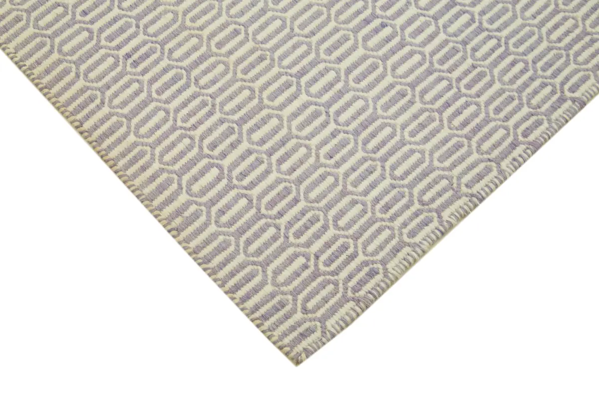 Nepal Mor Pamuk Üzerine Yün El Dokuma Halı-246x305 - Görsel 4