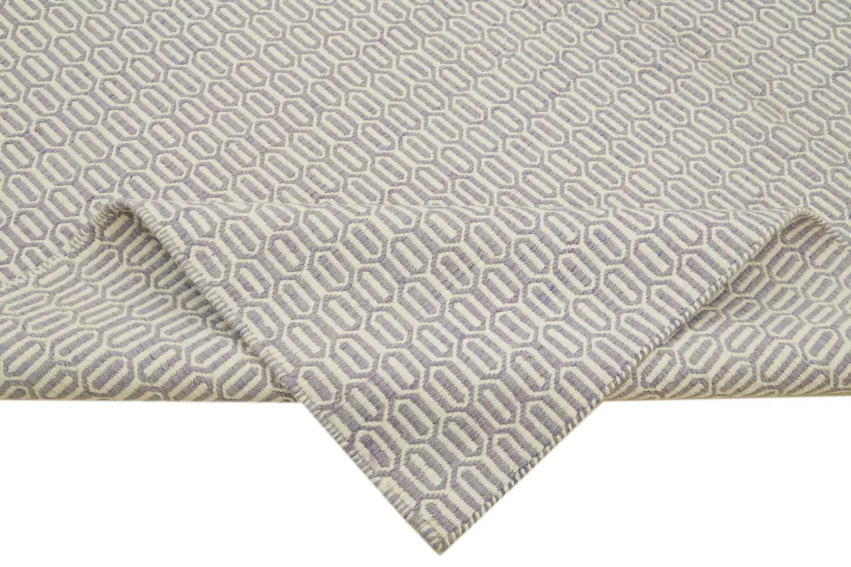 Nepal Mor Pamuk Üzerine Yün El Dokuma Halı-246x305 - Görsel 6