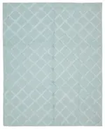 Nepal Mavi Pamuk Üzerine Yün El Dokuma Halı-246x305