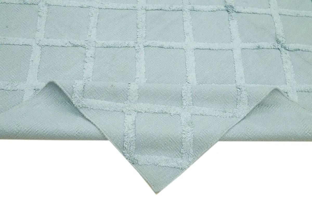 Nepal Mavi Pamuk Üzerine Yün El Dokuma Halı-246x305 - Görsel 6