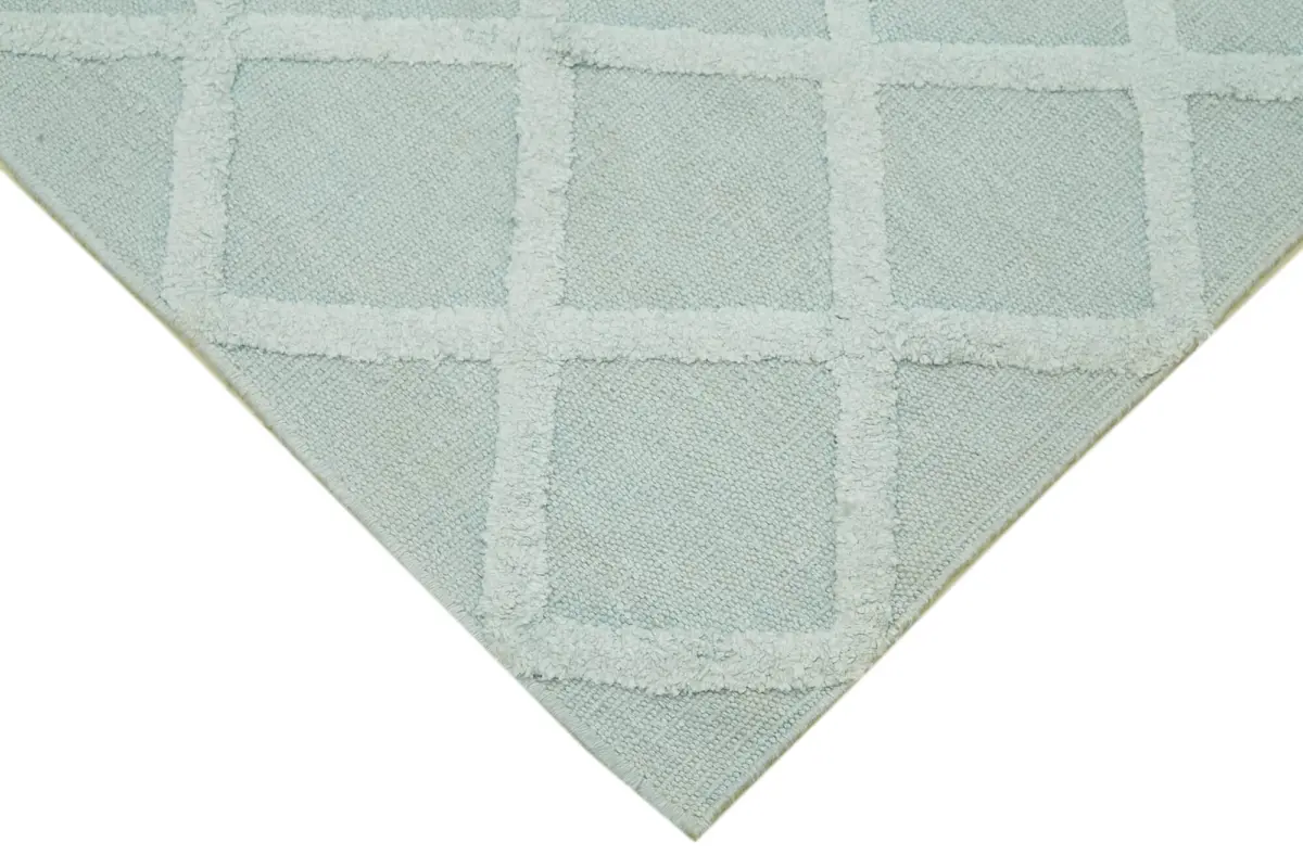 Nepal Mavi Pamuk Üzerine Yün El Dokuma Halı-246x305 - Görsel 4