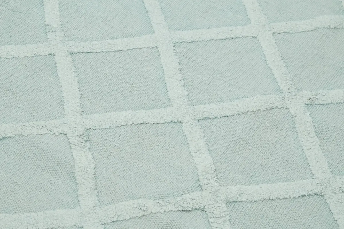 Nepal Mavi Pamuk Üzerine Yün El Dokuma Halı-246x305 - Görsel 5