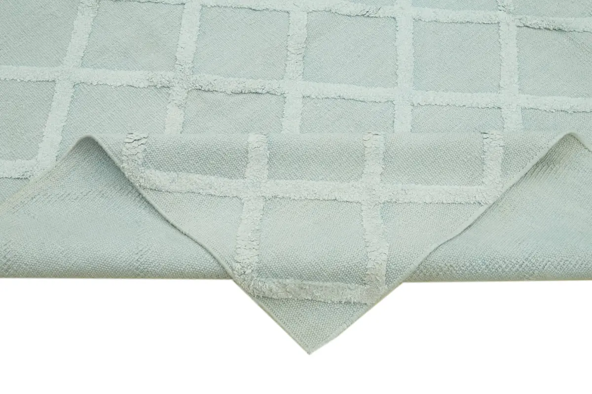 Nepal Mavi Pamuk Üzerine Yün El Dokuma Halı-246x305 - Görsel 6