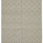 Nepal Gri Pamuk Üzerine Yün El Dokuma Halı-246x305