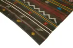 Kıl Çizgili Siyah Keçi Kılı İpliğinden El Dokuma Kilim-201x342 - Görsel 4