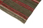Kıl Çizgili Kahverengi Keçi Kılı İpliğinden El Dokuma Kilim-130x253 - Görsel 4