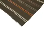 Kıl Çizgili Kahverengi Keçi Kılı İpliğinden El Dokuma Kilim-264x353 - Görsel 4
