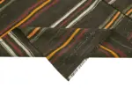 Kıl Çizgili Kahverengi Keçi Kılı İpliğinden El Dokuma Kilim-238x377 - Görsel 6