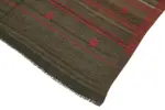 Kıl Çizgili Kahverengi Keçi Kılı İpliğinden El Dokuma Kilim-171x259 - Görsel 4