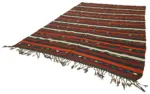 Kıl Çizgili Kahverengi Keçi Kılı İpliğinden El Dokuma Kilim-241x349 - Görsel 3