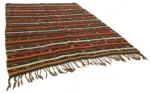Kıl Çizgili Kahverengi Keçi Kılı İpliğinden El Dokuma Kilim-226x314 - Görsel 2