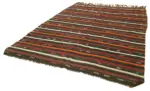Kıl Çizgili Kahverengi Keçi Kılı İpliğinden El Dokuma Kilim-226x314 - Görsel 3